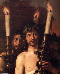 David Playing The Harp (detail) — Jan De Bray