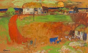 Landscape With Blue Donkey — Reginald Gammon, Fauvism