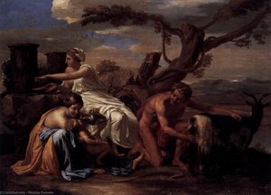 The Infant Jupiter Nurtured By The Goat Amalthea — Nicolas Poussin