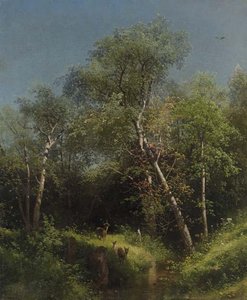Deer In The Wild Woods — Herman Herzog
