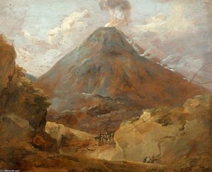 Travellers Passing Beneath A Volcano — Thomas Barker