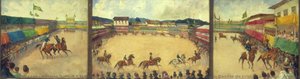Tríptico “Cavalhadas em Sorocaba: 1830: Alcância das canas, Desfile de cristão e mouros, Argolinha”