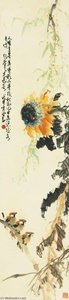 Sun Flower And Sparrows — Zhao Shao'ang