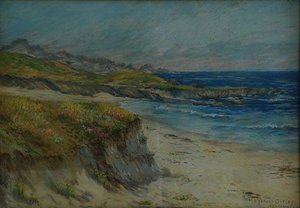 On The Beach, (painting) — Mary Agnes Yerkes, Impressionism