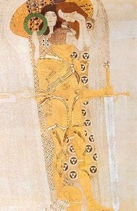 14. Friso Beethoven. El Ansia De Felicidad (detalle) — Gustav Klimt