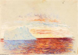 Midnight Sunset Davis Strait, Arctic Circle — Frank Wilbert Stokes