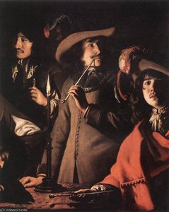 Smokers In An Interior (detail) — (brother) Antoine Le Nain