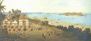 Bairro do Recife ao longe, visto da Ilha de Santo Antônio