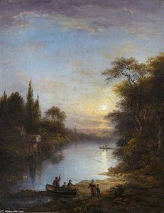 River Scene With Figures — Alexander Nasmyth