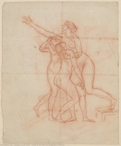 Estudio Para La Esposa Y Las Hijas De Bruto — Jacques-louis David