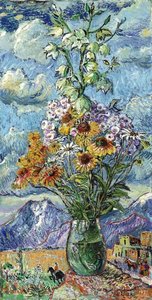 Bouquet And Mountains, Colorado — David Davidovich Burliuk