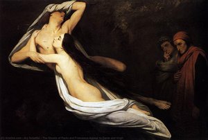 The Ghosts Of Paolo And Francesca Appear To Dante And Virgil — Ary Scheffer, Romanticism