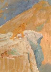Lion Standing On A Rock — Percy Harland Fisher