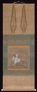尾形光琳筆 棹舟図 Boatman Polling a Raft