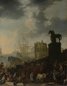 The Climbing of the Capitol with the Grey Horse of the Newly Elected Pope, Johannes Lingelbach, 1650 - 1674