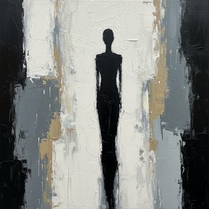 Monolithic Shadow Amidst Fragmented Echoes Of Gold And Obsidian Silence — Laurent Fabre