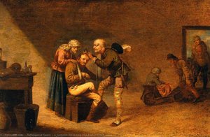 A Surgeon Attending to a Man's Head