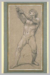Homme Nu, Tirant Sur Une Corde — Charles Le Brun