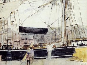 Boat On The Quay — Berthe Morisot