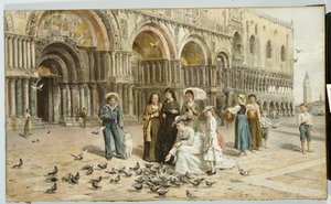 The Pigeons Of St. Mark's, Venice — George Goodwin Kilburne