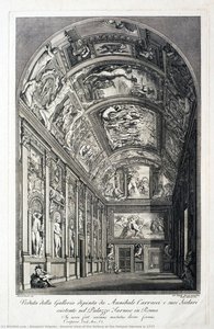 General view of the Gallery at the Palazzo Farnese in 1777