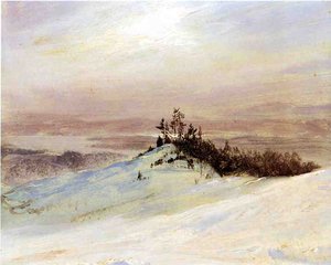 Winter On The Hudson River Near Catskill, New York — Frederic Edwin Church