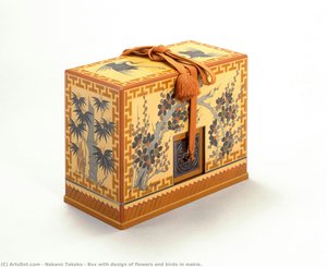 Box With Design Of Flowers And Birds In Makie. — Nakano Takeko