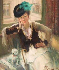 Girl With Dog — Fernand Toussaint