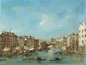 Venice The Grand Canal With The Riva Del Vin And The Rialto Bridge — Francesco Lazzaro Guardi, Venetian Renaissance