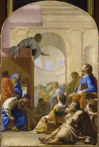 Saint Bruno Assiste Au Sermon De Raymond Diocres — Eustache Le Sueur (lesueur)