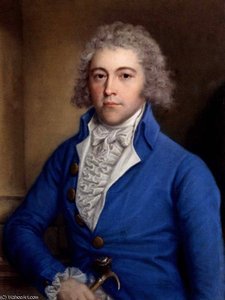 Portrait Of A Gentleman Half Length In A Blue Coat — John Peter Russell, Neoclassicism