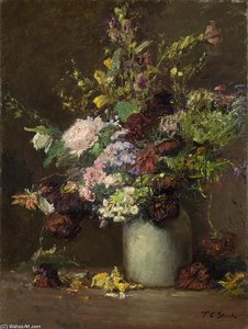Untitled (a Vase Of Flowers) — Theodore Clement Steele