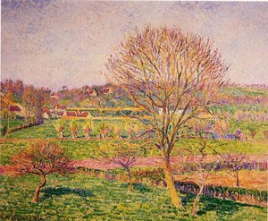 Big Walnut Tree At Eragny — Camille Pissarro, Impressionist Landscape