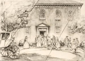 Washington At Pohick Church (cancelled Plate From The Portfolio The Bicentennial Pageant Of George Washington ) — Ernest D Roth