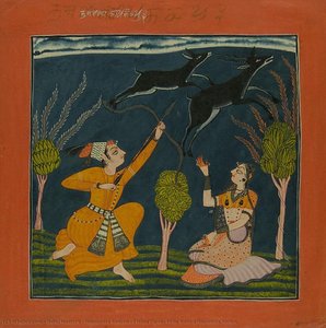 Ragaputra Kusum Of Raga Dipak: Folio From A Ragamala Series — Bahu Masters