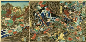 Toyotomi Hideyoshi's Troops Fighting In Korea — Tsukioka Yoshitoshi