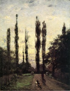 Evening, Poplars — Theodore Clement Steele