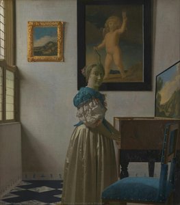 Eine Junge Frau Am Virginal — Johannes Vermeer, Dutch Baroque