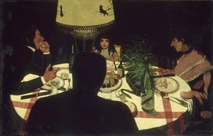 Le Diner, Effet De Lampe — Félix Vallotton