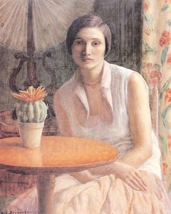Portrait Of A Woman With A Cactus — Frederick Carl Frieseke