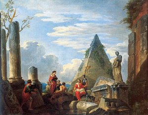 Roman Ruins With Figures — Giovanni Paolo Pannini