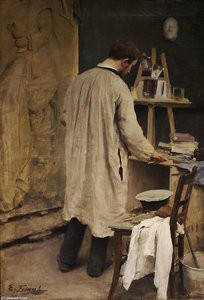 Portrait Of Sculptor Ernest Bussière (also Known As Interior Of The Studio) — Émile Friant
