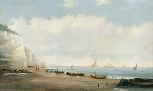 Beach Scene At Rottingdean, East Sussex — George Mears