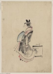 Eine Frau, Möglicherweise Eine Verführerin, Ganzkörperbild, Stehend, Gesicht Nach Links — Katsushika Hokusai, Japanese Landscape Painting