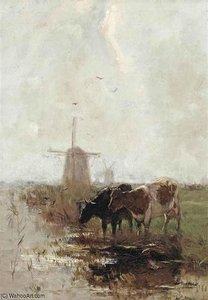 Cows Near The Waterfront — Willem Maris