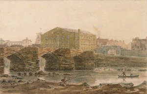 The Old Dee Bridge, Chester, From Handbridge — Frederick Nash