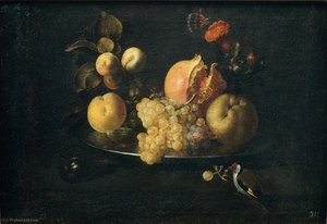Still Life with Fruit and Goldfinch