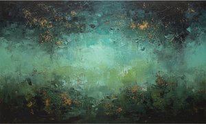 Ethereal Radiance Amidst The Deep Obsidian Shadows Of A Monumental Abstract Horizon — David Moreau
