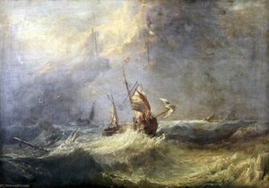 Fishing Boat In A Heavy Sea — Samuel Williamson