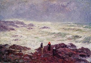 Rough Weather At Raguenez Near Pont Aven — Henri Moret